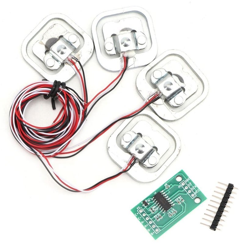 Chiffonade HX711 Weight Sensor Kit 4Pcs 50kg Half-Bridge Strain Gauges + 24-Bit Module with Programmable Amplifier for DIY Scales - Image 4